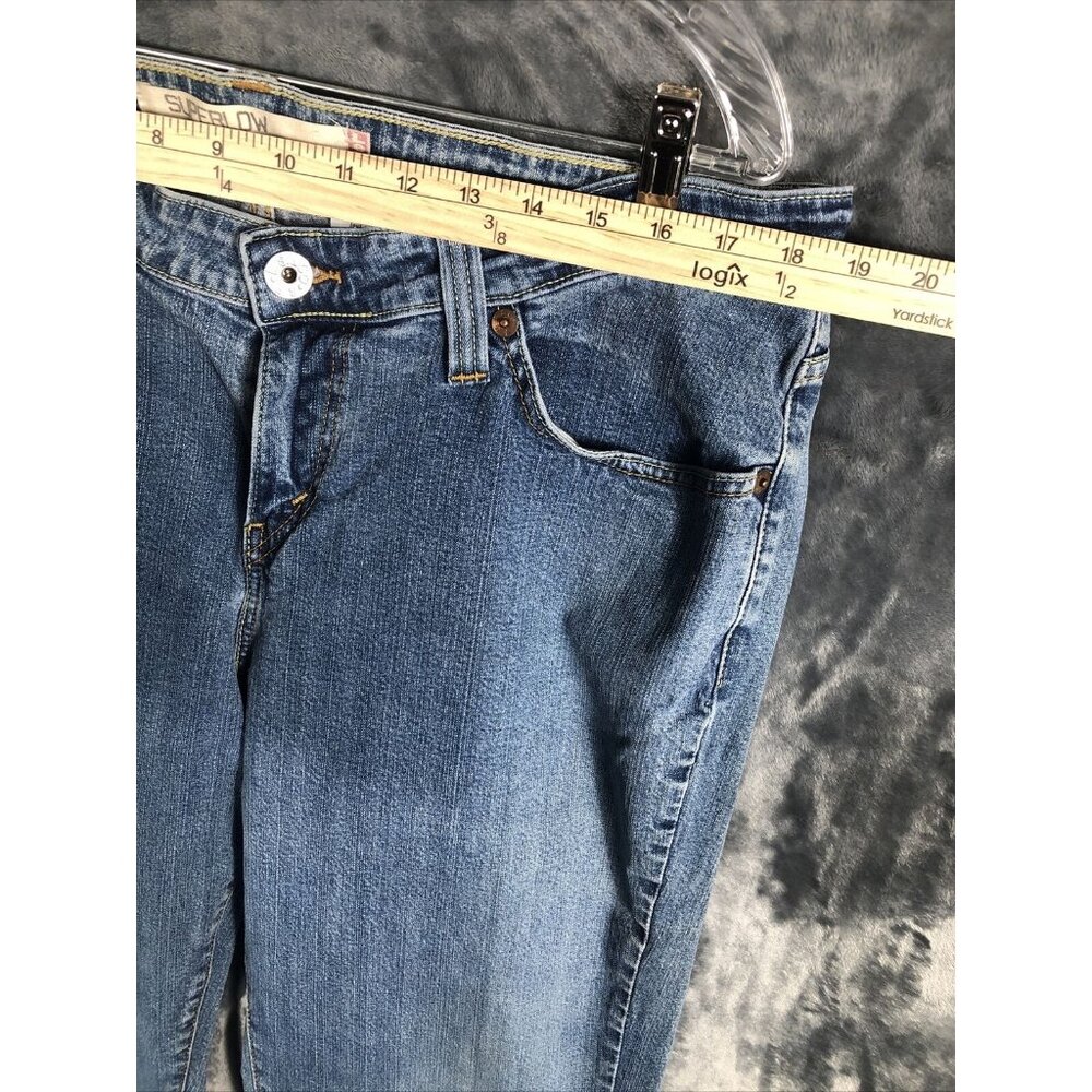Levi's 518 Super Low JR Size 19 Denim Blue Jeans Cotton Blend Boot Cut - Picture 7 of 15